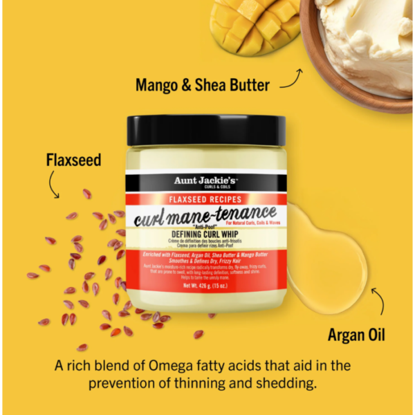 Aunt Jackie's Curls & Coils Flaxseed Recipes Curl Mane-Tenance Defining Curl Whip 426 gr