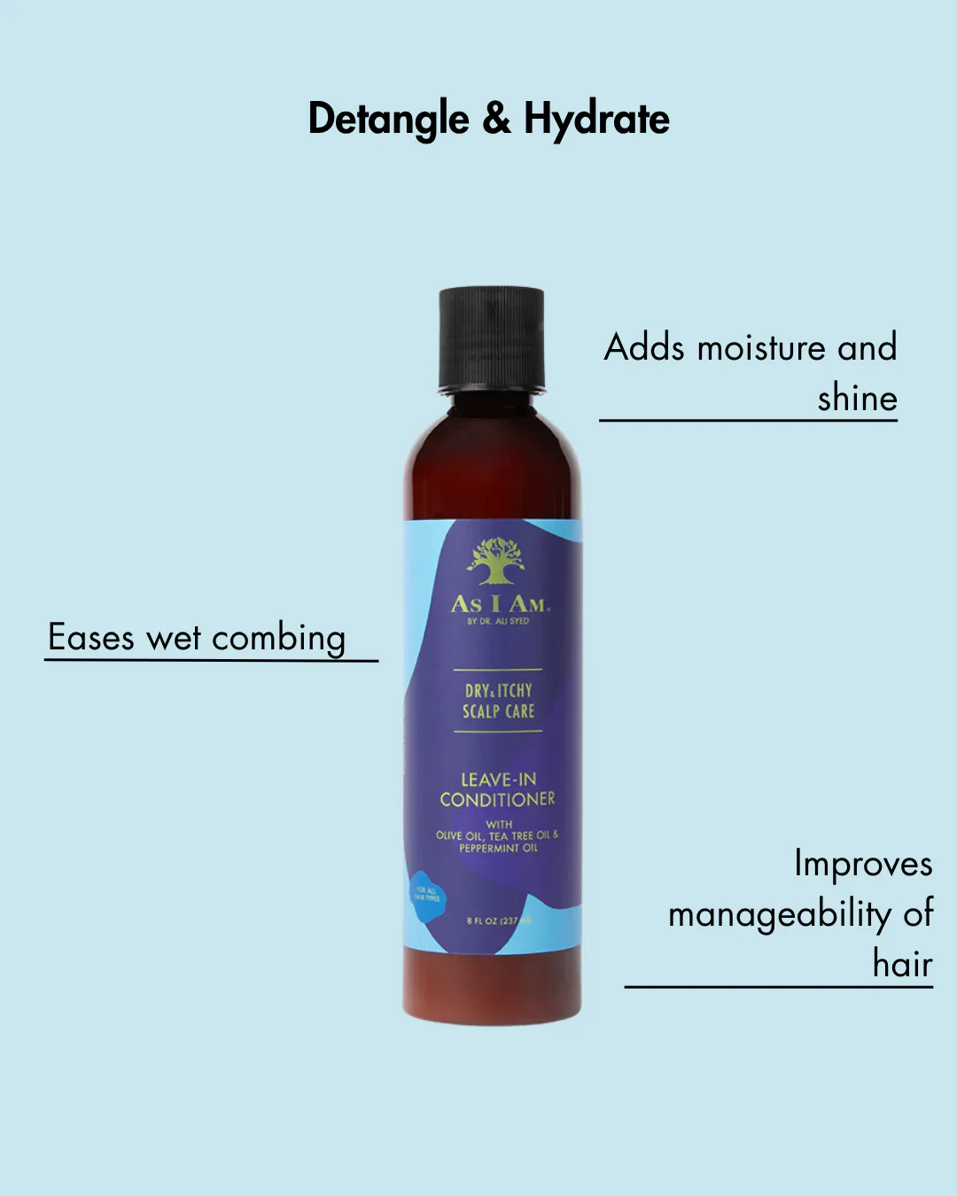 As I Am Dry & Itchy Scalp Care Olive and Tea Tree Oil Leave in Conditioner 237ml