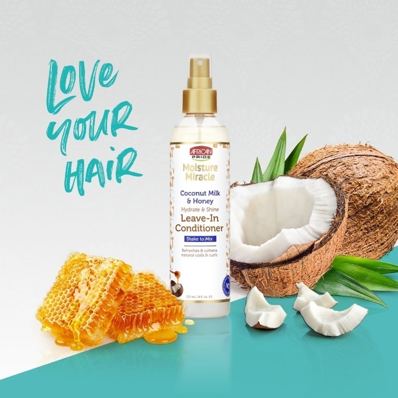 African Pride Moisture Miracle Coconut Milk & Honey Hydrate & Shine Leave-In Conditioner 237ml