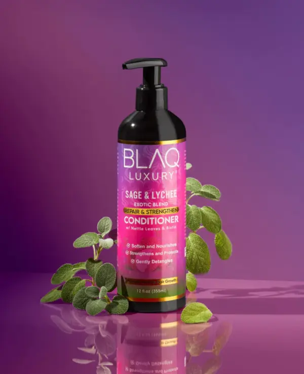 Blaq Luxury Sage & Lychee Repair and Strength Conditioner 355ml Blaq Luxury Sage & Lychee Repair and Strength Conditioner 355ml