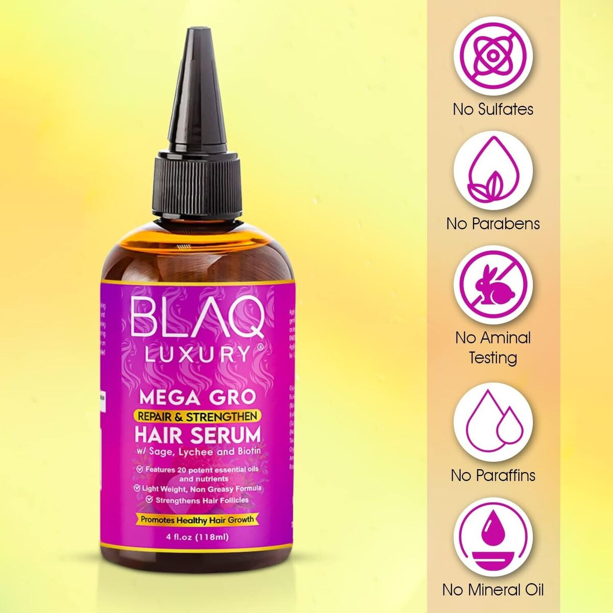 Blaq Luxury Hair Repair & Strengthening Serum 118ml