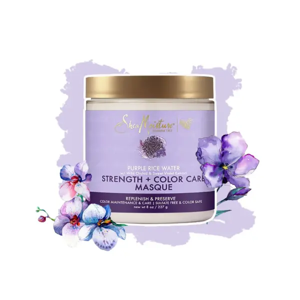 Shea Moisture Purple Rice Water Strength & Color Care Masque 8oz Shea Moisture Purple Rice Water Strength & Color Care Masque 8oz