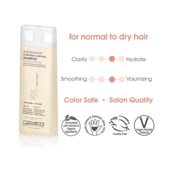 Giovanni 50:50 Balanced Hydrating-Clarifying Shampoo 250ml Giovanni 50:50 Balanced Hydrating-Clarifying Shampoo 250ml