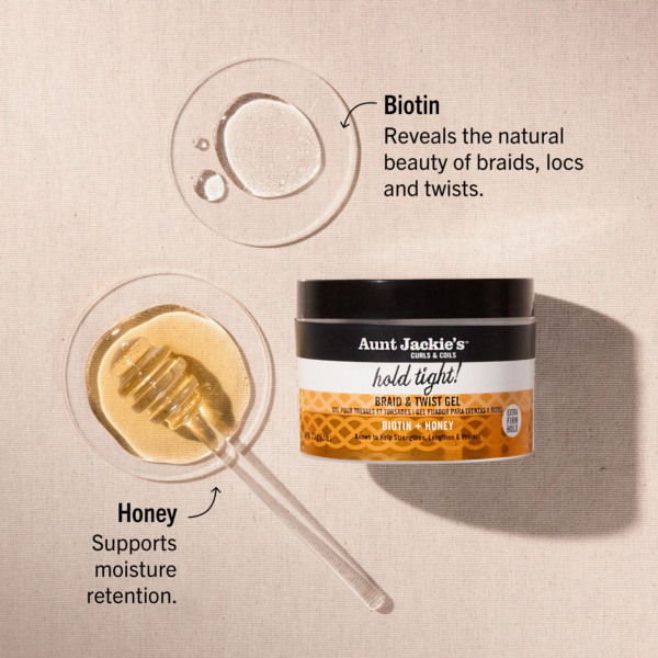 Aunt Jackie's Biotin + Honey Extra Firm Hold Braid & Twist Gel 213Gr