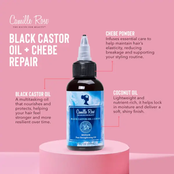 Camille Rose Black Castor + Chebe Repair Oil 2oz Camille Rose Black Castor + Chebe Repair Oil 2oz