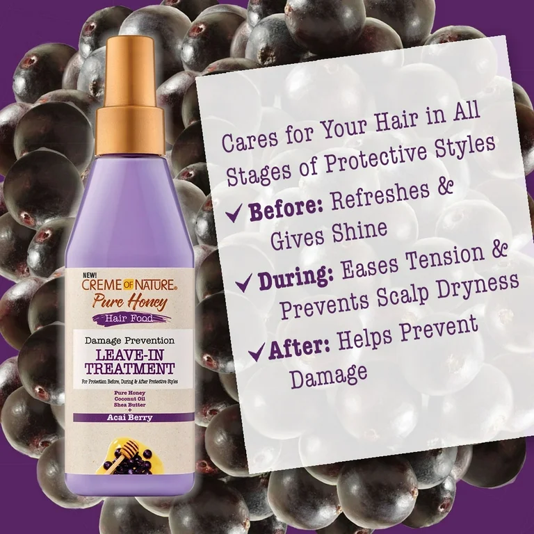 Creme of Nature Pure Honey Hair Food Acai Leave-in Treatment 236.5ml