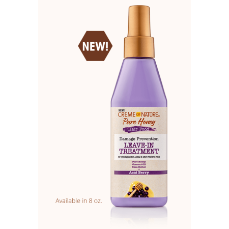 Creme of Nature Pure Honey Hair Food Acai Leave-in Treatment 8oz