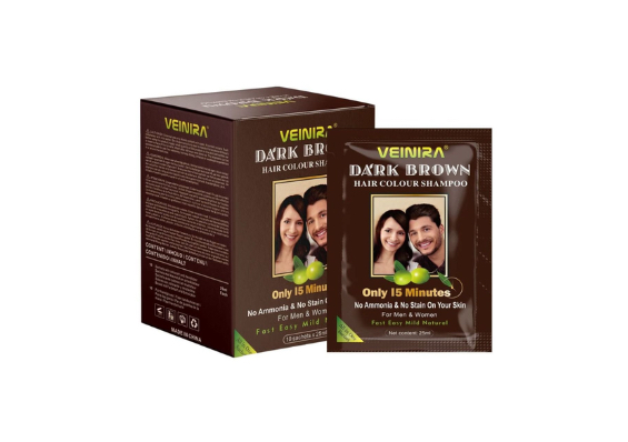 Veinira Dark Brown Hair Shampoo 10 pieces/zakjes of 25ml