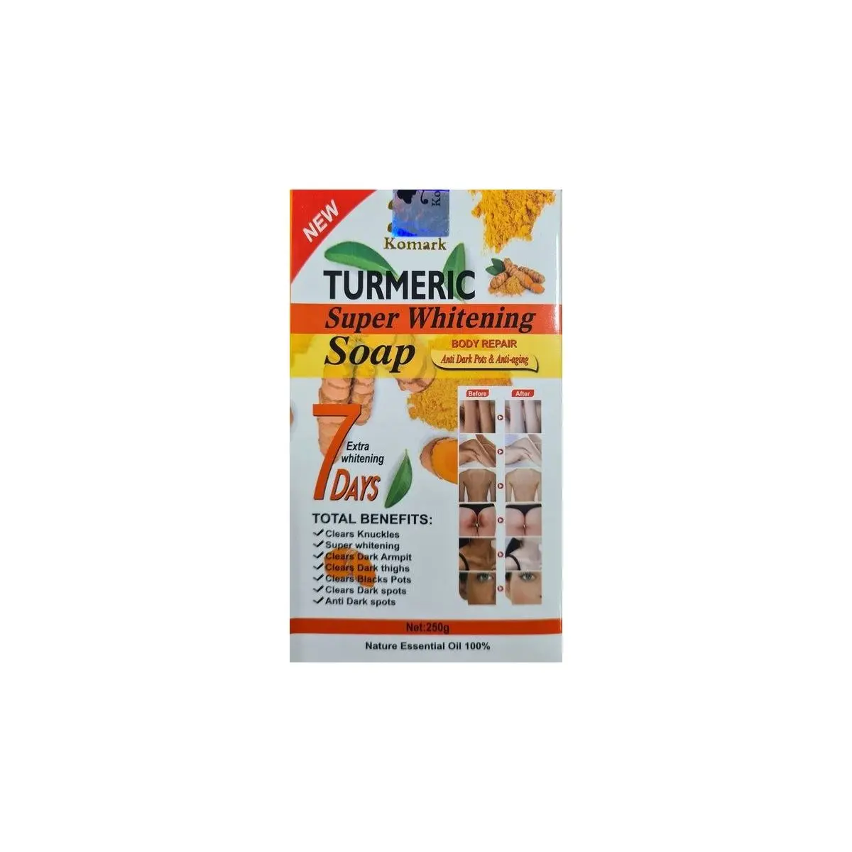 Komark Tumeric Super Whitening Soap 250g Komark Tumeric Super Whitening Soap 250g