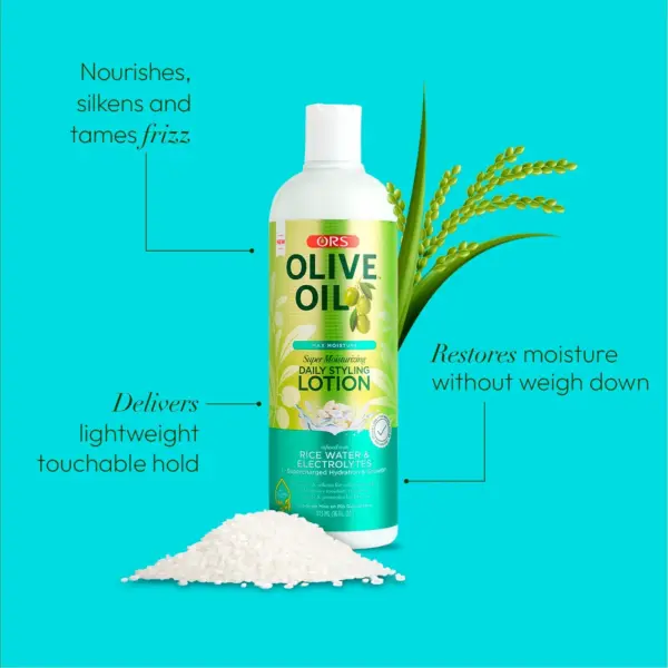 ORS Olive Oil Max Moisture Rice Water & Electrolytes Daily Styling Lotion 473ml ORS Olive Oil Max Moisture Rice Water & Electrolytes Daily Styling Lotion 473ml