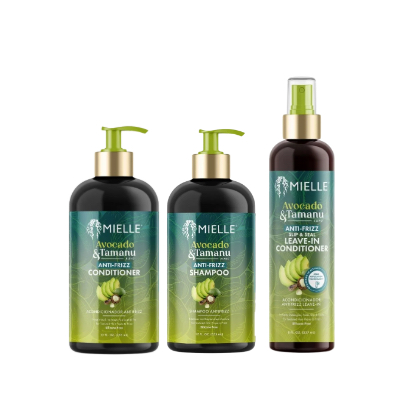 Mielle Avocado & Tamanu ? Anti-Frizz Collection - Shampoo, Conditioner & Leave In