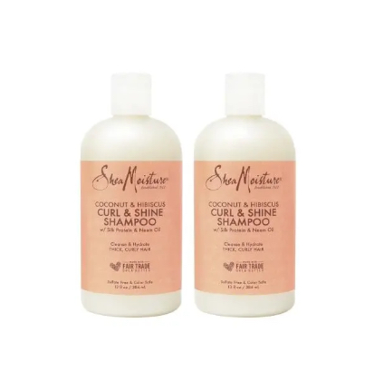 Shea Moisture Coconut & Hibiscus Curl & Shine Shampoo 13 oz - 2 stuks