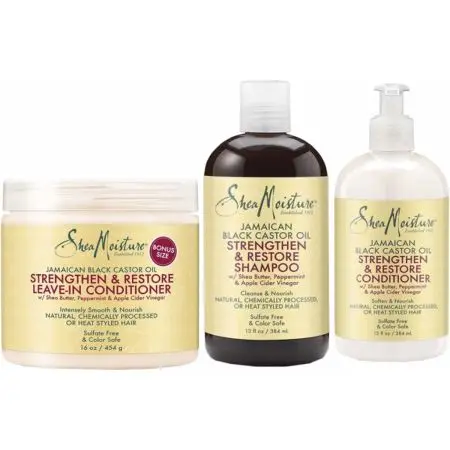 Shea Moisture Jamaican Black Castor Oil ? Shampoo, Conditioner & Leave-In Conditioner 16oz ? Strengthen Grow & Restore