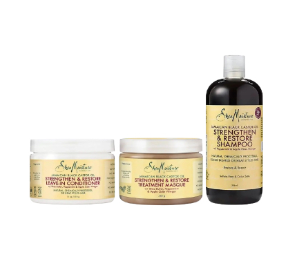 Shea Moisture Jamaican Black Castor Oil Shampoo, Masque & leave In 11oz Package Deal