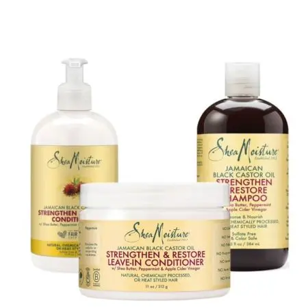 Shea Moisture Jamaican Black Castor Oil Shampoo, Conditioner & Leave-in Treatment