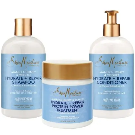 Shea Moisture Manuka Honey & Yoghurt Conditioner, Shampoo & Power Treatment