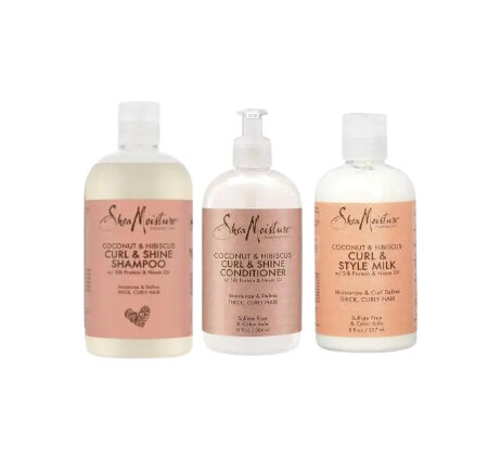 Shea Moisture Coconut & Hibiscus Curl Style Milk 8oz, Shampoo & Conditioner