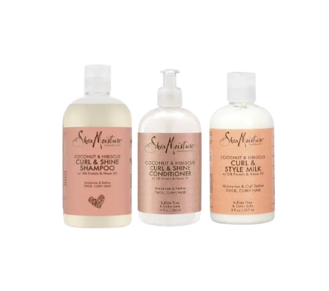 Shea Moisture Coconut & Hibiscus Curl Style Milk 8oz, Shampoo & Conditioner