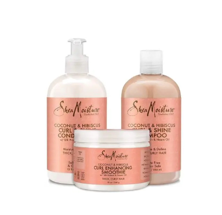 Shea Moisture Coconut & Hibiscus Curl Enhancing Smoothie 12oz, Shampoo & Conditioner