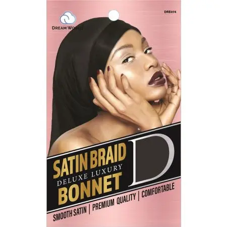 Dream World W-Braid Bonnet Satin Black #DRE074  (EA)