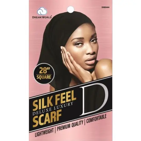 Dream World W-Scarf Silk Feel Black #DRE080 (EA)