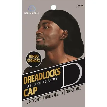 Dream World U-Dreadlocks Cap Jumbo Black #DRE115B (EA)