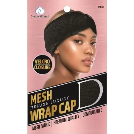 Dream World W-Mesh Wrap Cap Velcro Black #DRE121  (EA)