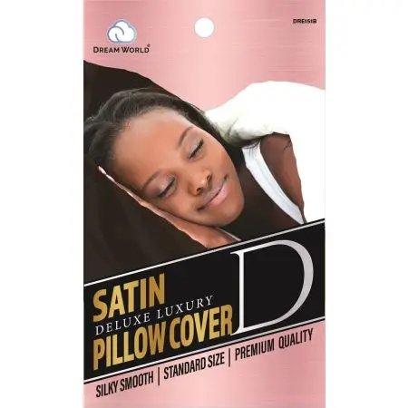 Dream World W-Pillow Cover Satin Black #DRE151B (EA)