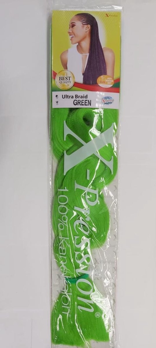 X-Pression Pre-Stretched 2X 46" #OM/Green Mango