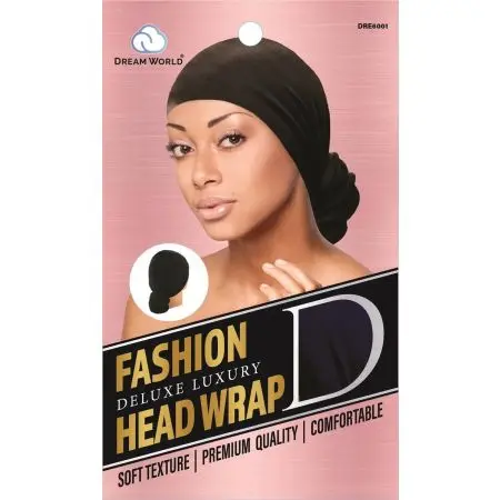 Dream World W-Head Wrap Black #DRE6001 (EA)