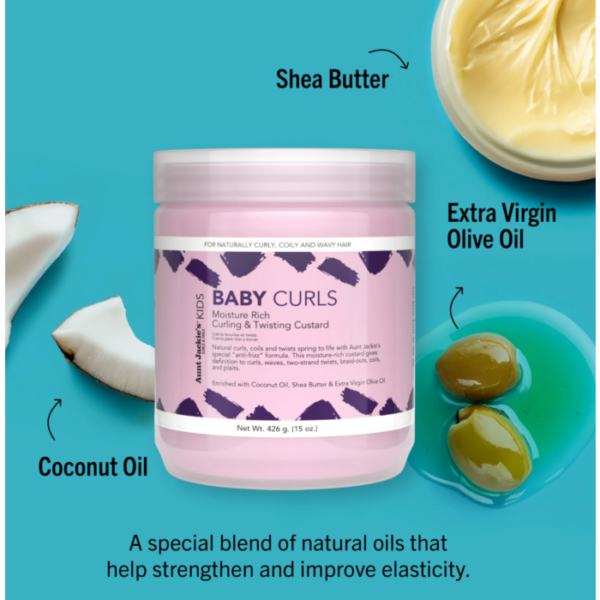 Aunt Jackie's Curls & Coils Girls Baby Girl Curls Curling & Twisting Custard 426gr
