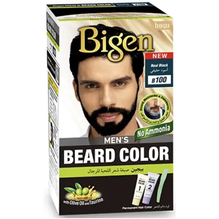 Bigen Mens Beard Color #100 Real Black