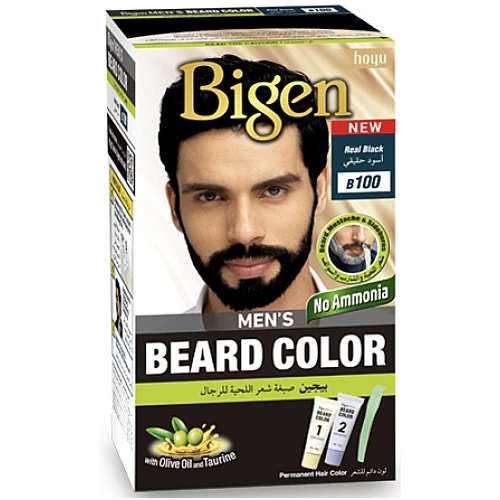 Bigen Mens Beard Color #100 Real Black