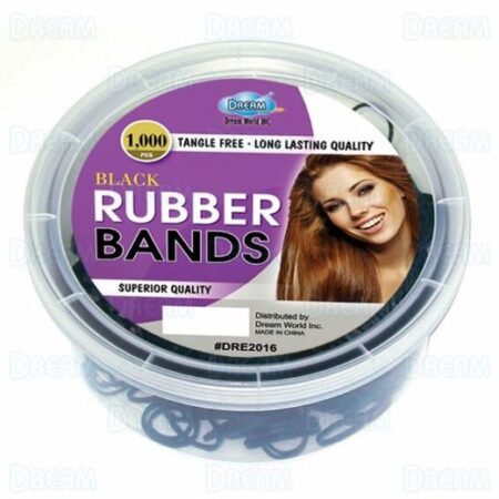 Dream World Rubber Bands 1000ct/jar Black #DRE2016 (EA)