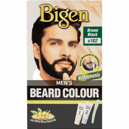Bigen Mens Beard Color #102 Brown Black