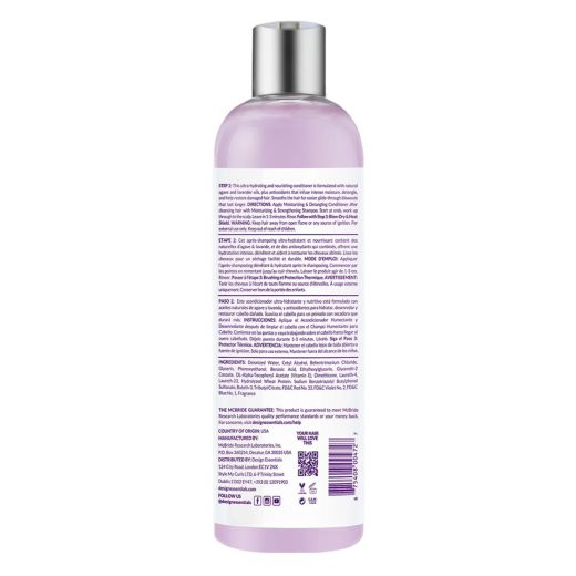 Design Essentials Agave & Lavender Moisturizing & Detangling Conditioner 340gr