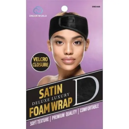 Dream World W-Foam Wrap Velcro Satin Black #DRE148B (EA)
