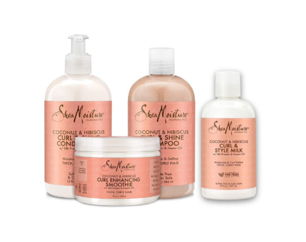 Shea Moisture Coconut & Hibiscus Curl Enhancing Smoothie, Style Milk, Shampoo & Conditioner
