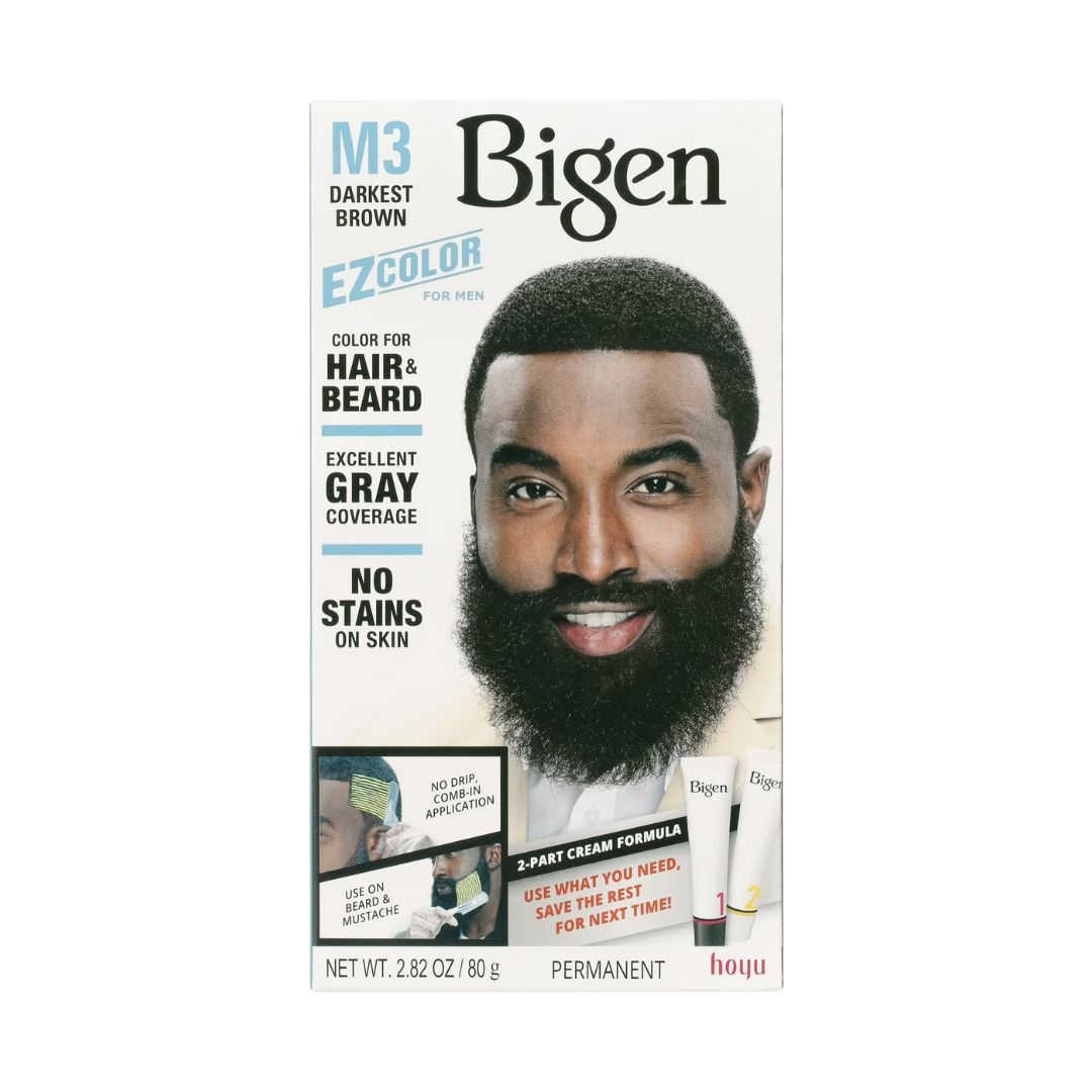Bigen Men EZ Colour M3 - Hair & Beard Color Darkest Brown Gray Coverage
