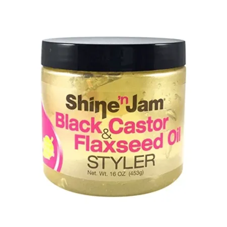 Shine 'n Jam Black & Castor Flaxsee Oil Styler 16oz