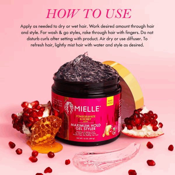 Mielle Pomegranate & Honey Maximum Hold Gel Styler 454g