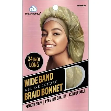 Dream World W-Wide Band Braid Bonnet XL G/Gold #DRE174TGD (EA)