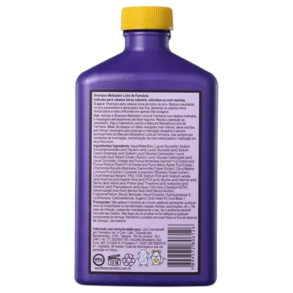 Lola Loira de Farmácia Shampoo Matizador 250ml