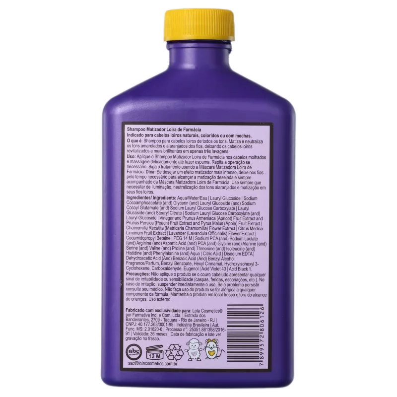 Lola Cosmetics Loira de Farmácia Shampoo Matizador 250ml