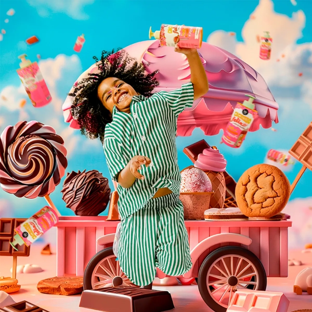 Lola Cosmetics Cachinho Feliz Chocolate Curl Styling Cream for Kids 450ml