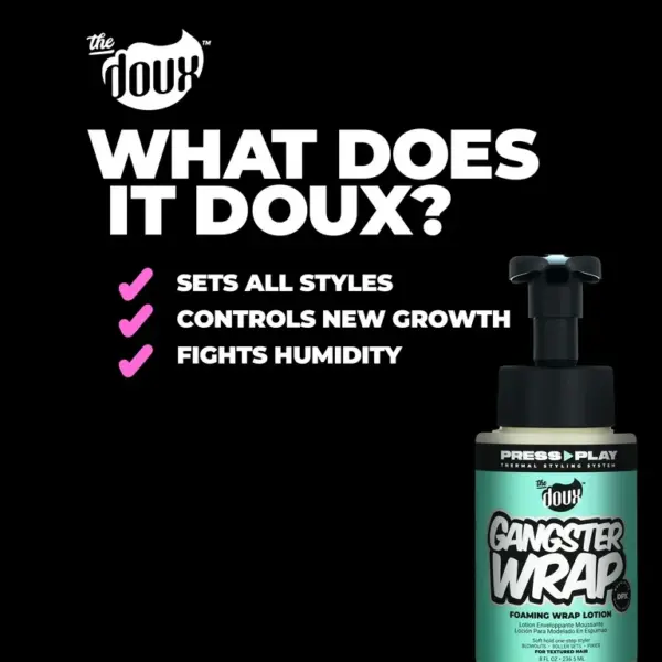The Doux Press Play Gangster Wrap Foam Wrap Lotion 8oz