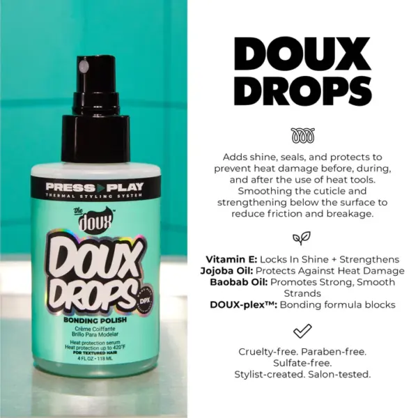 The Doux Press Play Drops Bonding Polish 4oz