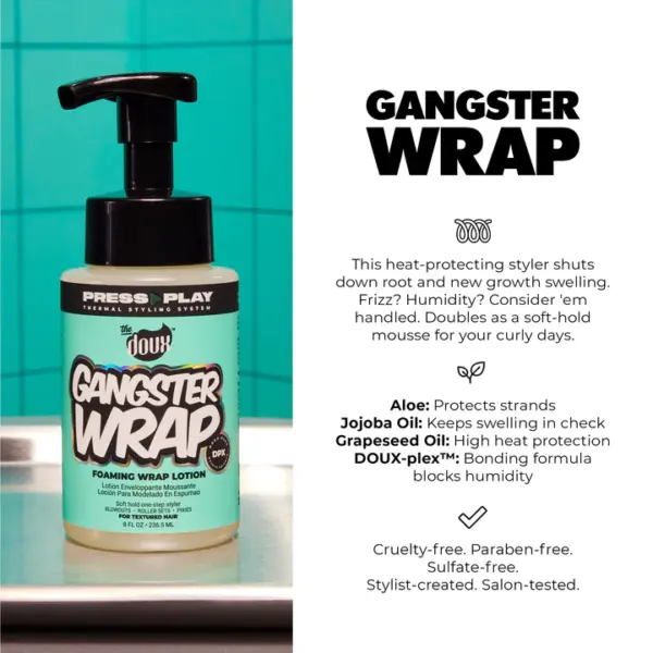 The Doux Press Play Gangster Wrap Foam Wrap Lotion 8oz