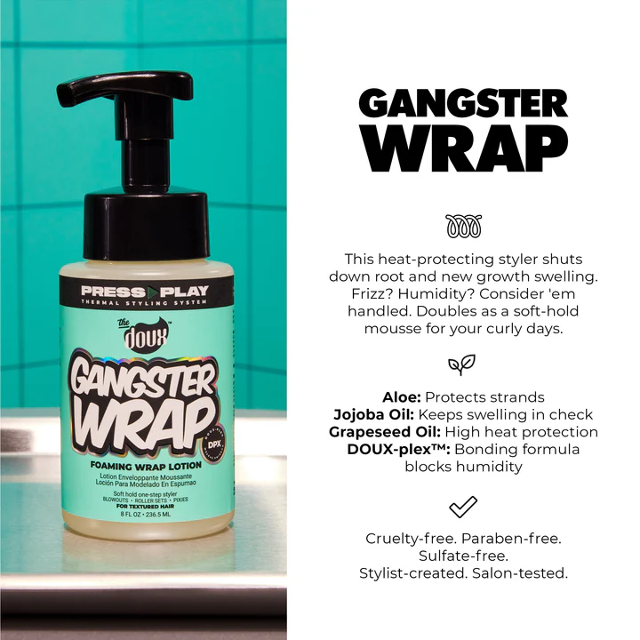 The Doux Press Play Gangster Wrap Foam Wrap Lotion 237ml / 8oz