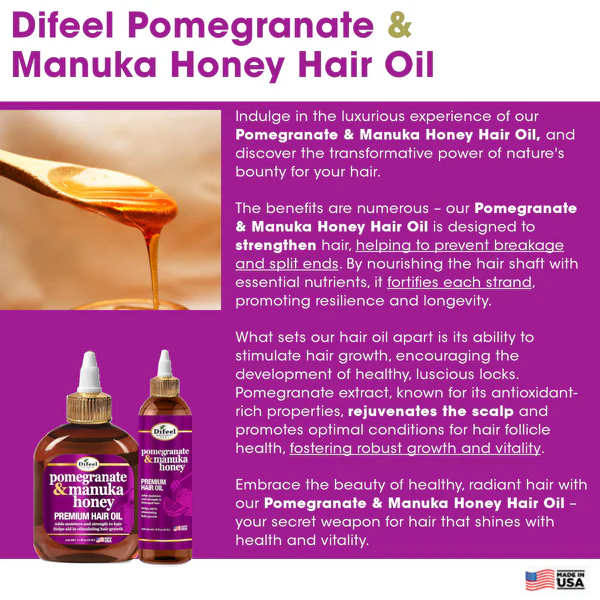 Difeel Pomegranate Manuka Honey Hair Oil 8oz